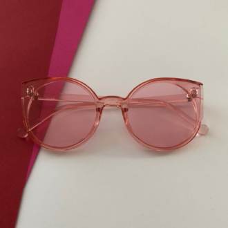 Óculos de Sol Lente Transparente Rosa
