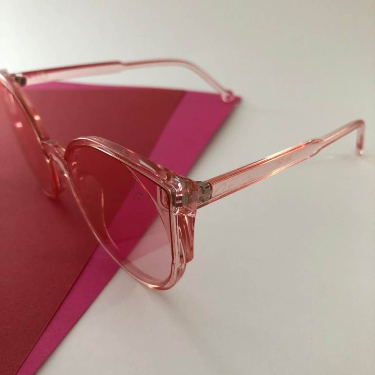 Óculos de Sol Lente Transparente Rosa
