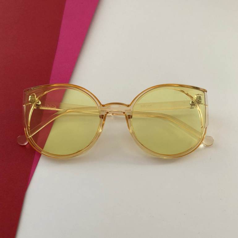 Óculos de Sol Lente Transparente Amarelo