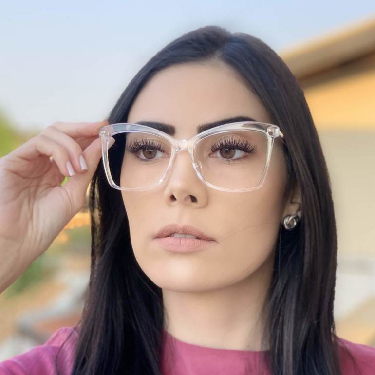 safine com br oculos de grau quadrado transparente luma 1