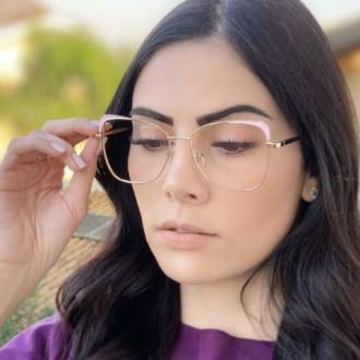 safine com br oculos de grau quadrado dourado com rosa eli 2