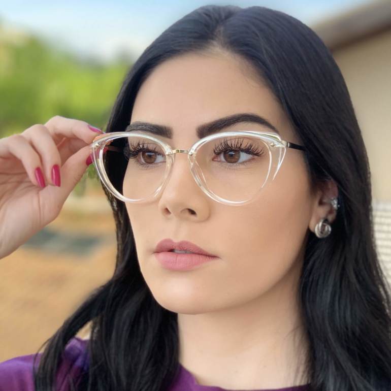 safine com br oculos de grau gatinho transparente bia 3