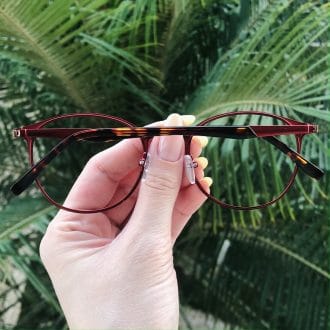safine com br oculos de grau em metal redondo vermelho julia 1