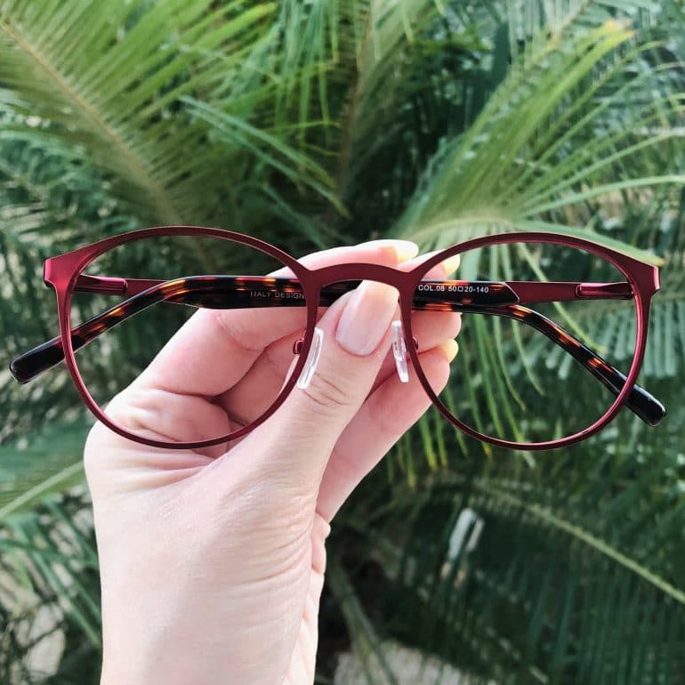 safine com br oculos de grau em metal redondo vermelho julia