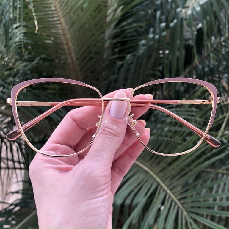 safine com br oculos de grau de metal gatinho rosa lorena