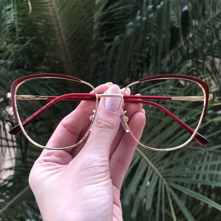 safine com br oculos de grau de metal gatinho vermelho lorena 3