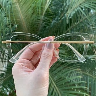 Óculos 2 em 1 Clip-On Gatinho Transparente Clip-On - Safine Óculos
