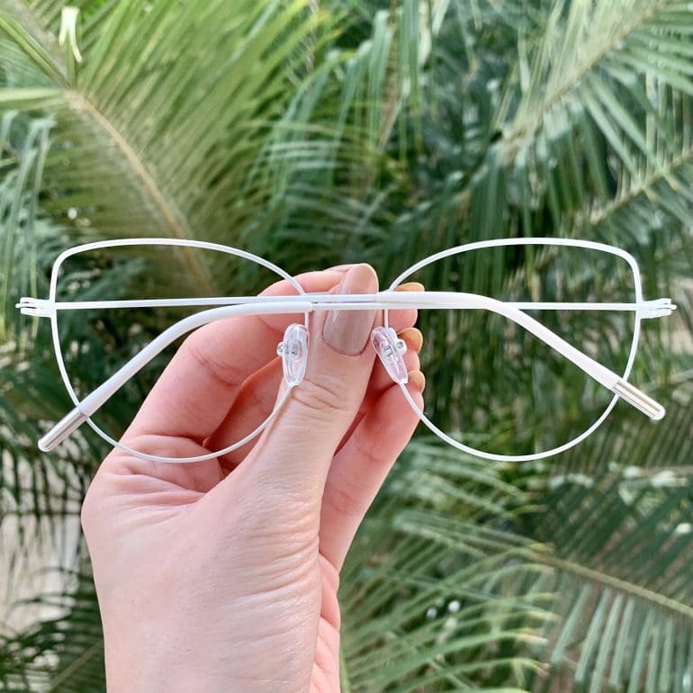 safine com br oculos de grau gatinho de metal branco antonela 1