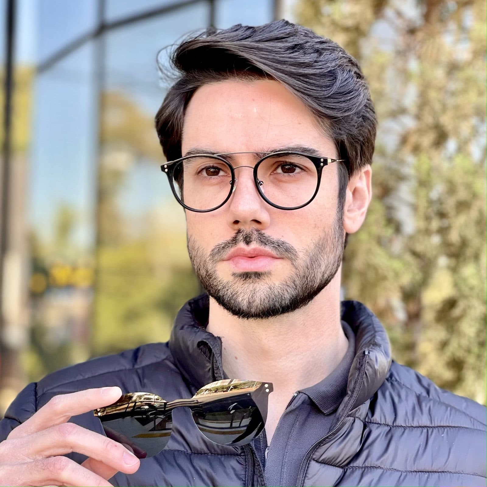 safine com br oculos 2 em 1 clip on masculino redondo preto pedro 2