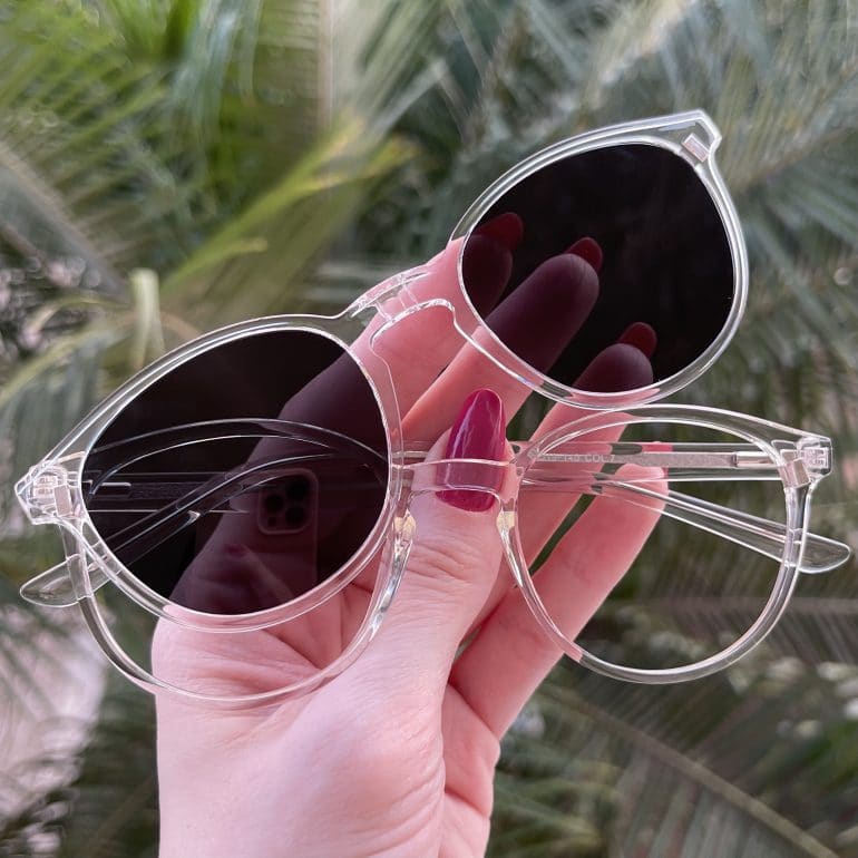 safine com br oculos 2 em 1 clip on redondo transparente alice 6