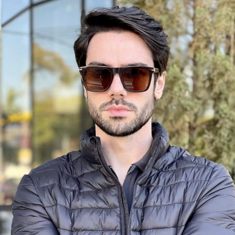 safine com br oculos de sol masculino quadrado marrom daniel