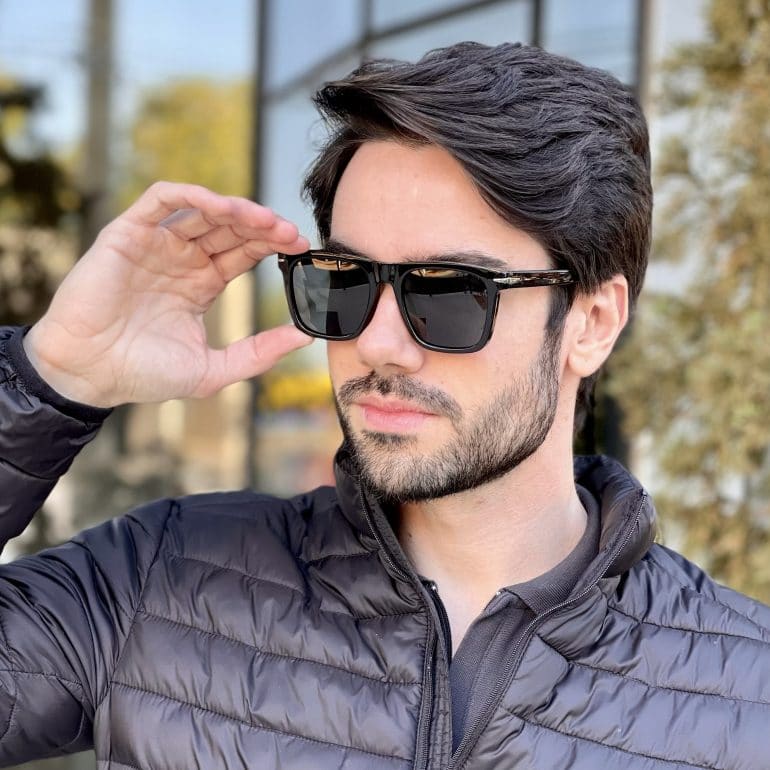 safine com br oculos de sol masculino quadrado preto daniel 2