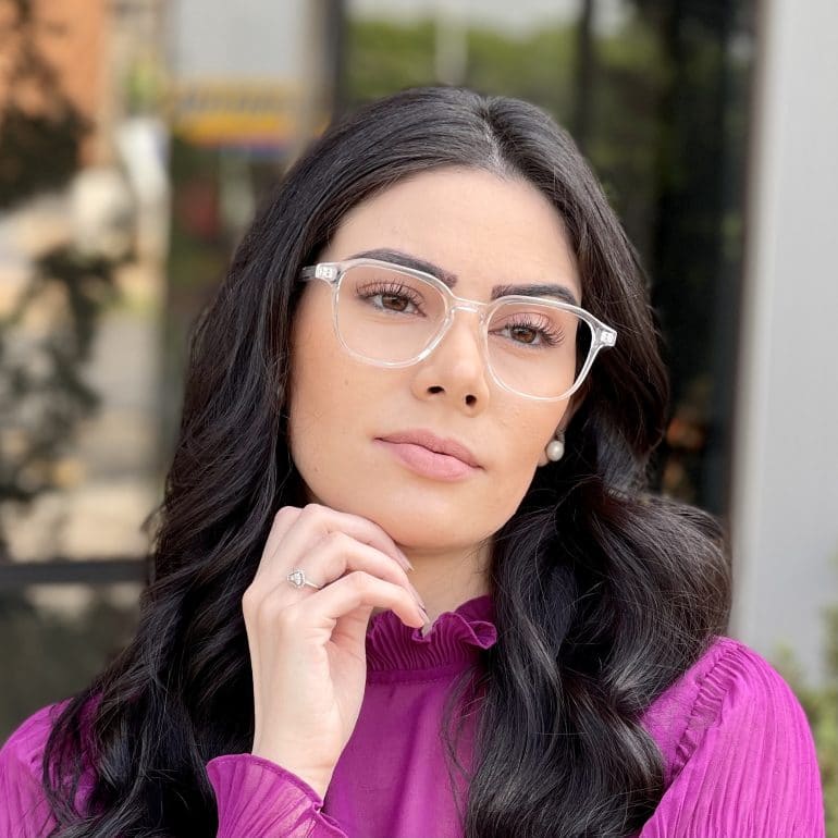 Óculos de Grau Quadrado Transparente Silvia