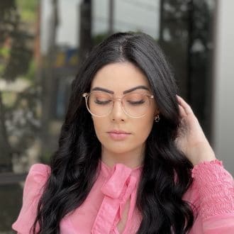 Óculos de Grau Redondo Rosé Vanessa