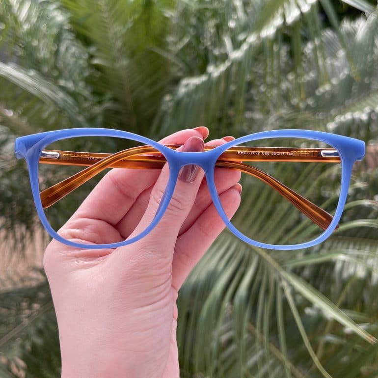 Óculos 3 em 1 Clip-On Quadrado Azul Taila
