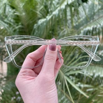 Óculos de Grau Gatinho Verde Transparente Carmel