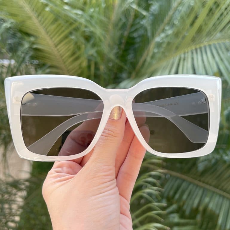 Óculos de Sol Gatinho Branco Celina
