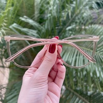 Óculos 2 em 1 Clip On Gatinho Rosé Transparente Mia
