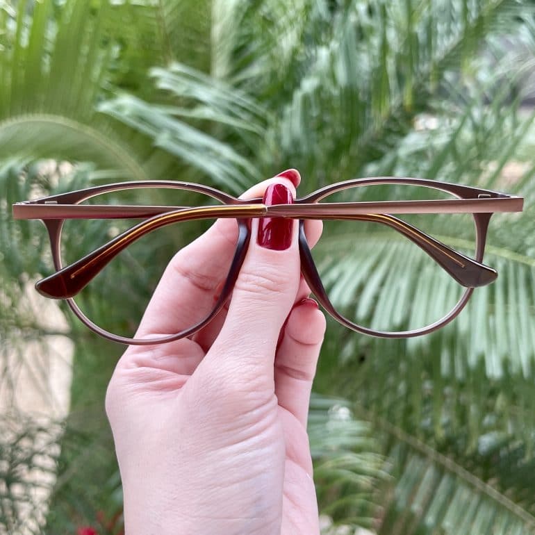 Óculos 2 em 1 Clip-On Redondo Marrom Naomi