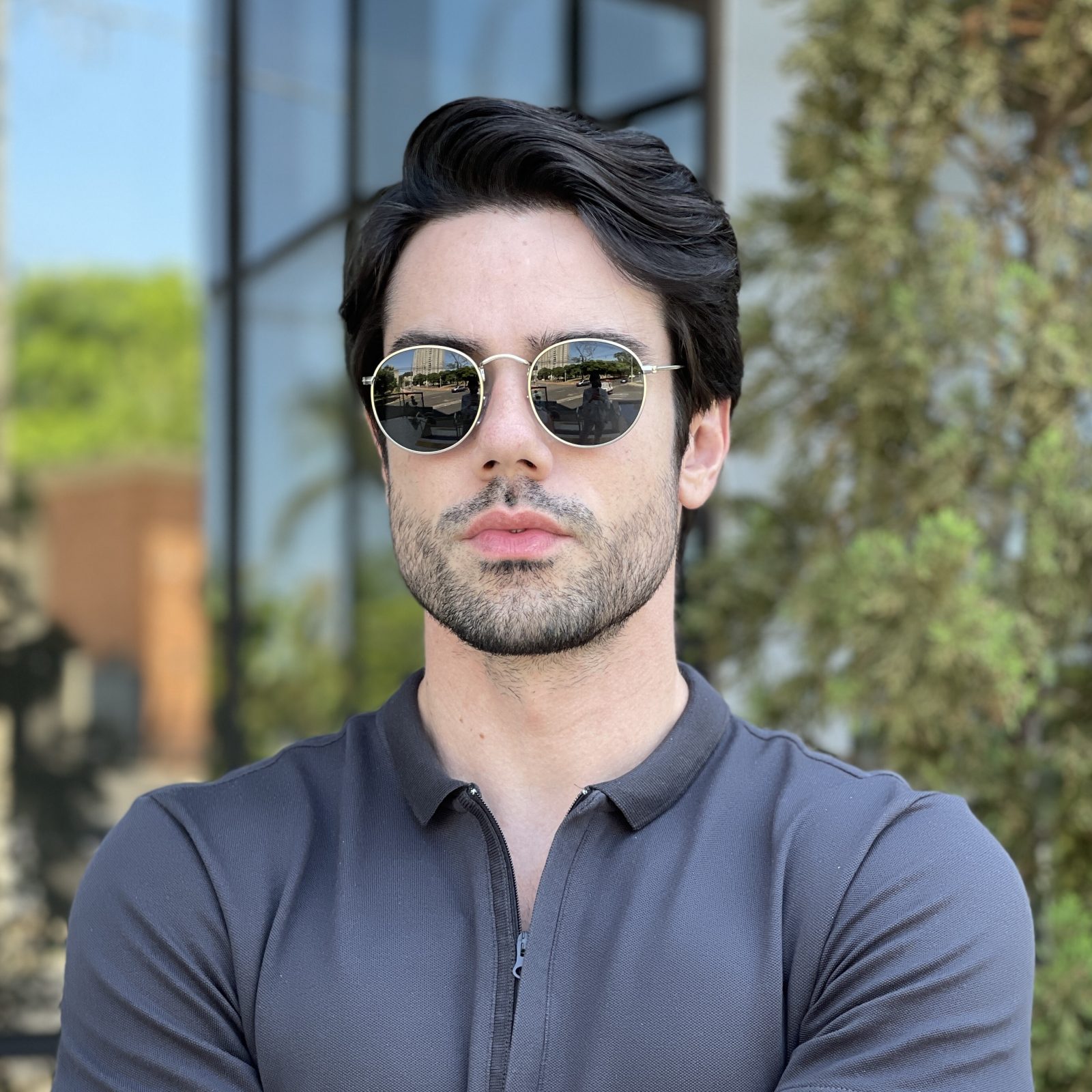 safine com br oculos de sol masculino redondo prata e preto rodrigo 2