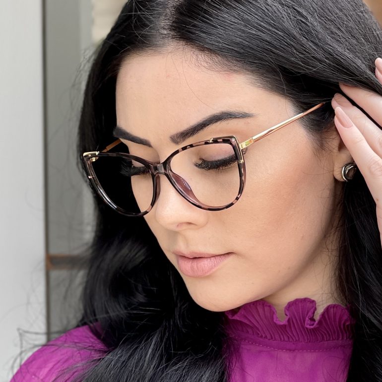 Óculos de Grau Gatinho Tartaruga Yasmin - Safine Óculos