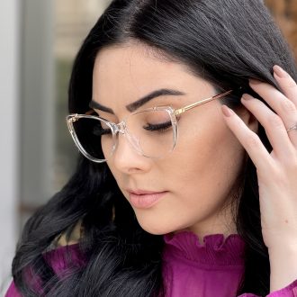 Óculos de Grau Gatinho Transparente Yasmin