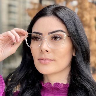 Óculos de Grau Gatinho Transparente Yasmin