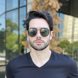 safine com br oculos de sol masculino aviador preto com verde diego 2