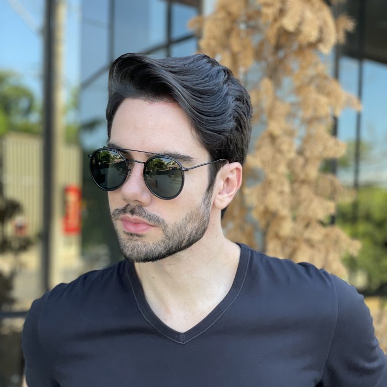 safine com br oculos de sol masculino aviador preto com verde diego 3