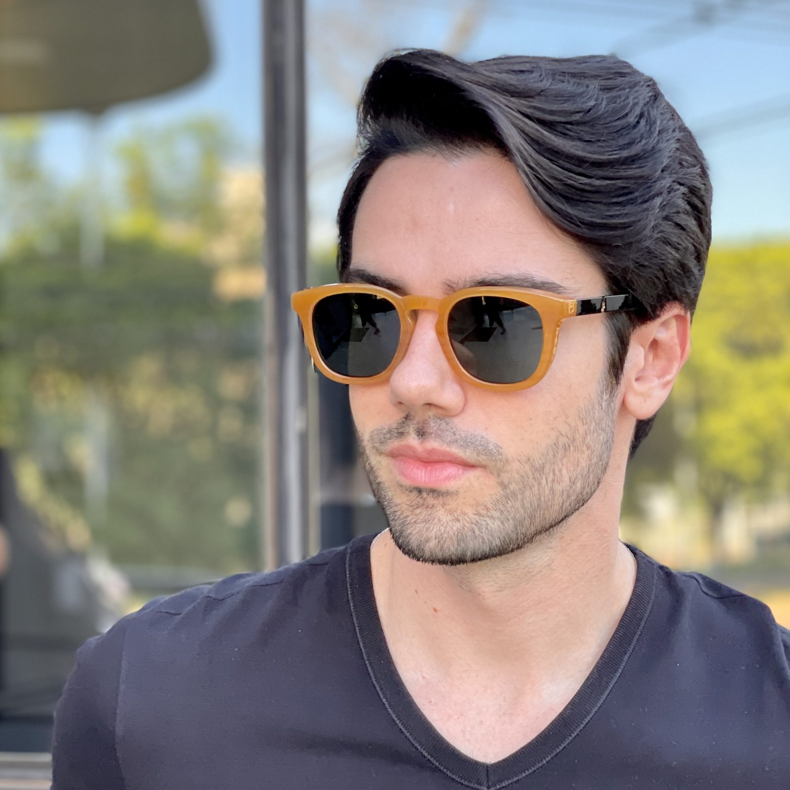 Óculos de Sol Masculino Quadrado Caramelo Enrico - Safine