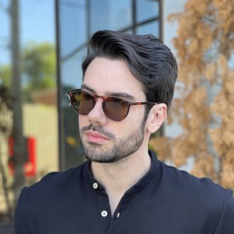 safine com br oculos de sol masculino redondo tartaruga com marrom willian 3