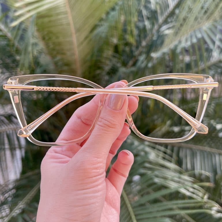 Óculos 2 em 1 Clip-On Gatinho Champanhe Stela