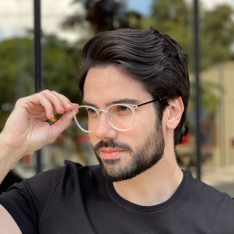Óculos de Grau Masculino Redondo Transparente Will