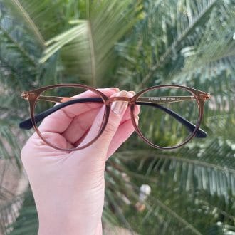 safine com br oculos 2 em 1 clip on redondo marrom transparente cloe