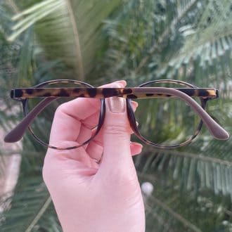Óculos 3 em 1 Clip-On Redondo Tartaruga Agnes