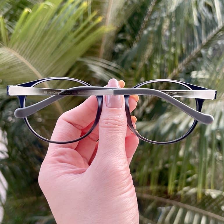Óculos 2 em 1 Clip-On Redondo Azul Antônia
