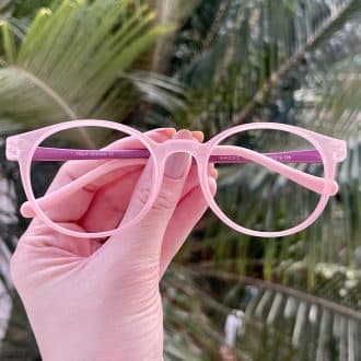 Óculos 2 em 1 Clip-On Redondo Rosa Antônia