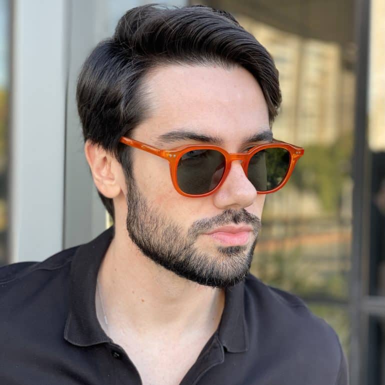 Óculos de Sol Masculino Quadrado Laranja Álvaro