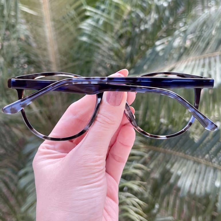 Óculos 2 em 1 Clip-On Acetato Redondo Tartaruga com Azul Iara 10