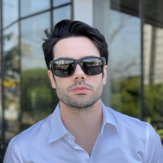 safine com br oculos de sol masculino quadrado preto fosco noah