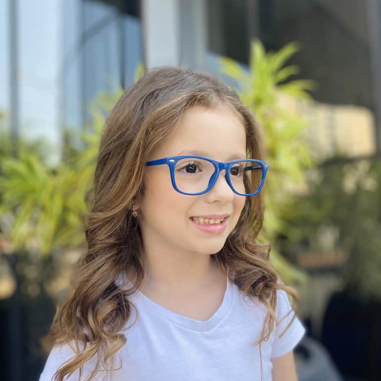 Óculos Infantil de Grau Gatinho Azul Juju