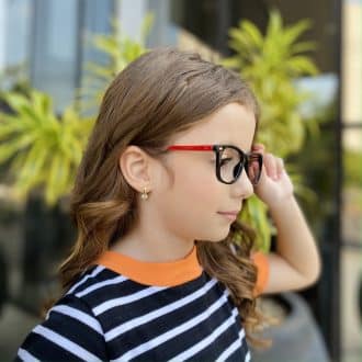 Óculos Infantil de Grau Gatinho Preto com Vermelho Juju 2