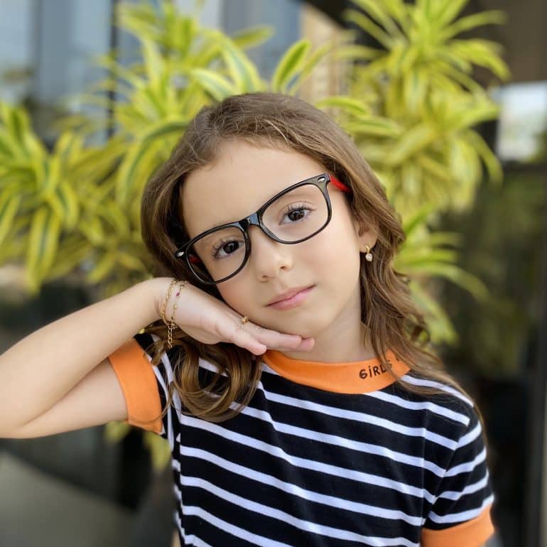 Óculos Infantil de Grau Gatinho Preto com Vermelho Juju 3