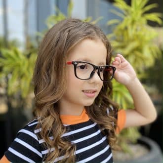 Óculos Infantil de Grau Gatinho Preto com Vermelho Juju 1
