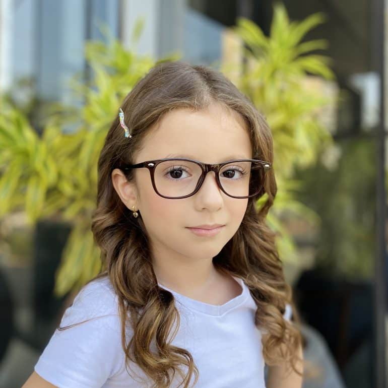 Óculos Infantil de Grau Gatinho Marrom Juju