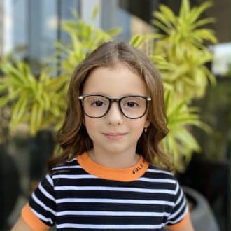Óculos Infantil de Grau Quadrado Preto Aninha