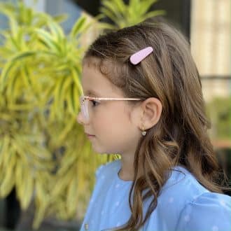 Óculos Infantil de Grau Quadrado Rosa Aninha
