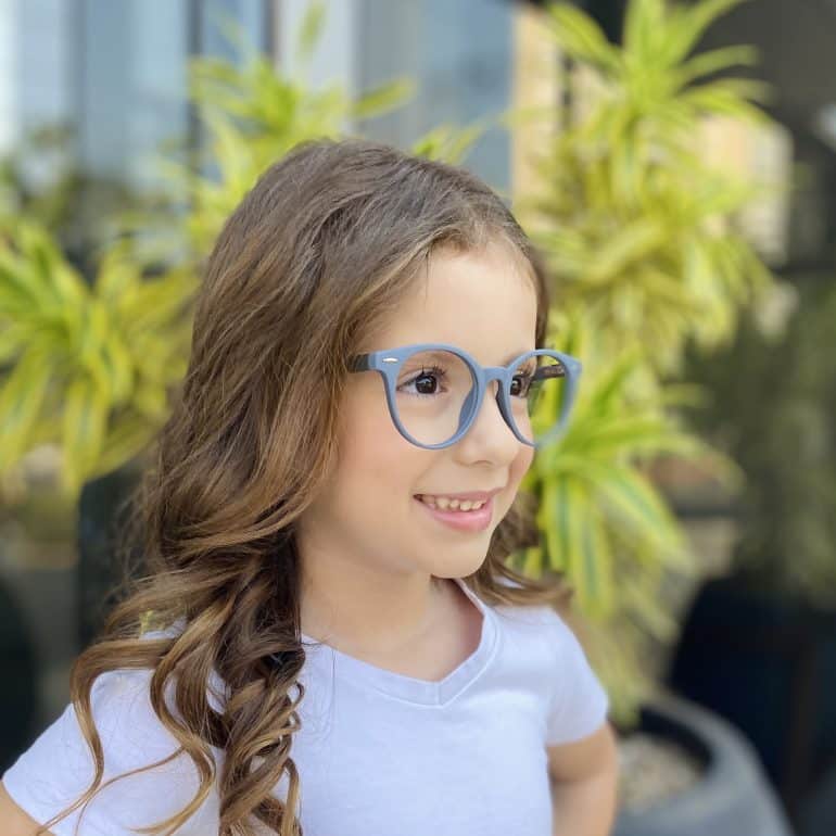Óculos Infantil de Grau Redondo Cinza Lili