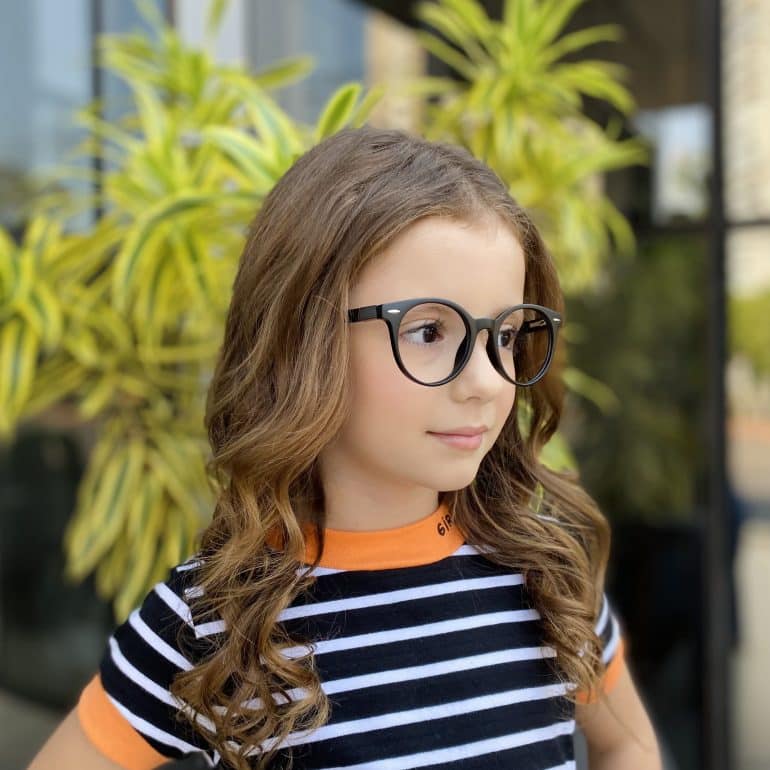 Óculos Infantil de Grau Redondo Preto Fosco Lili 2