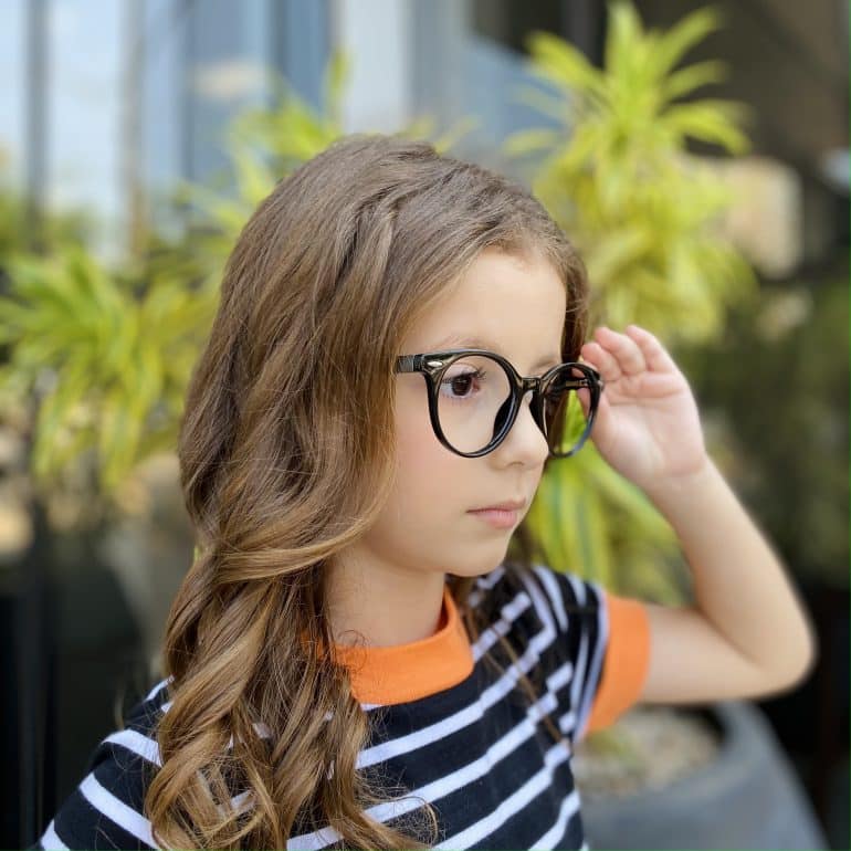 Óculos Infantil de Grau Redondo Preto Lili 2